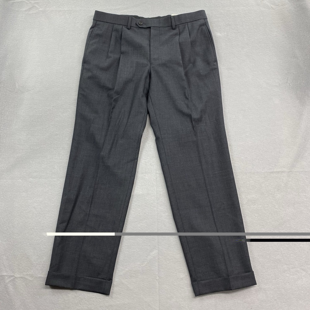 Lauren Ralph Lauren Dress Pants Mens 34x30 Gray Total Comfort Trouser Wool